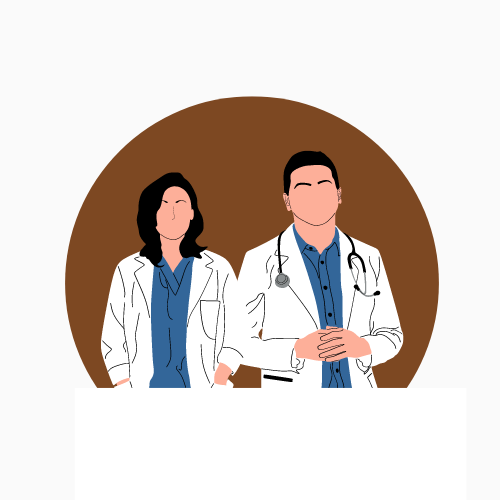 A female and a male doctor standing next to each other